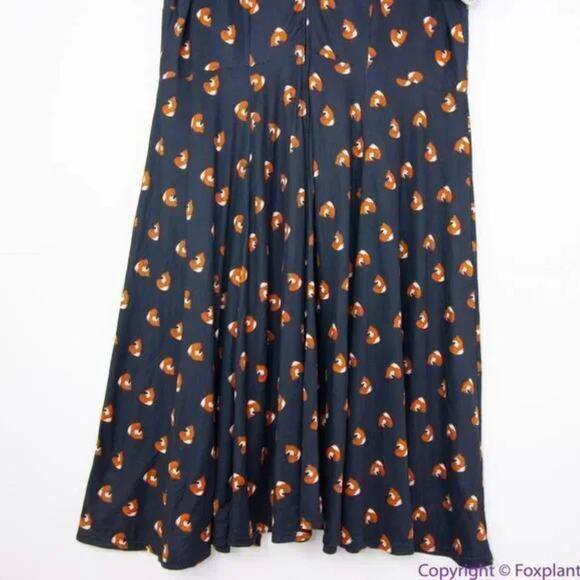 Unique Vintage Gwynnie Bee Black Fox Print Fit And Flare Dress, 0X - Picture 6 of 15